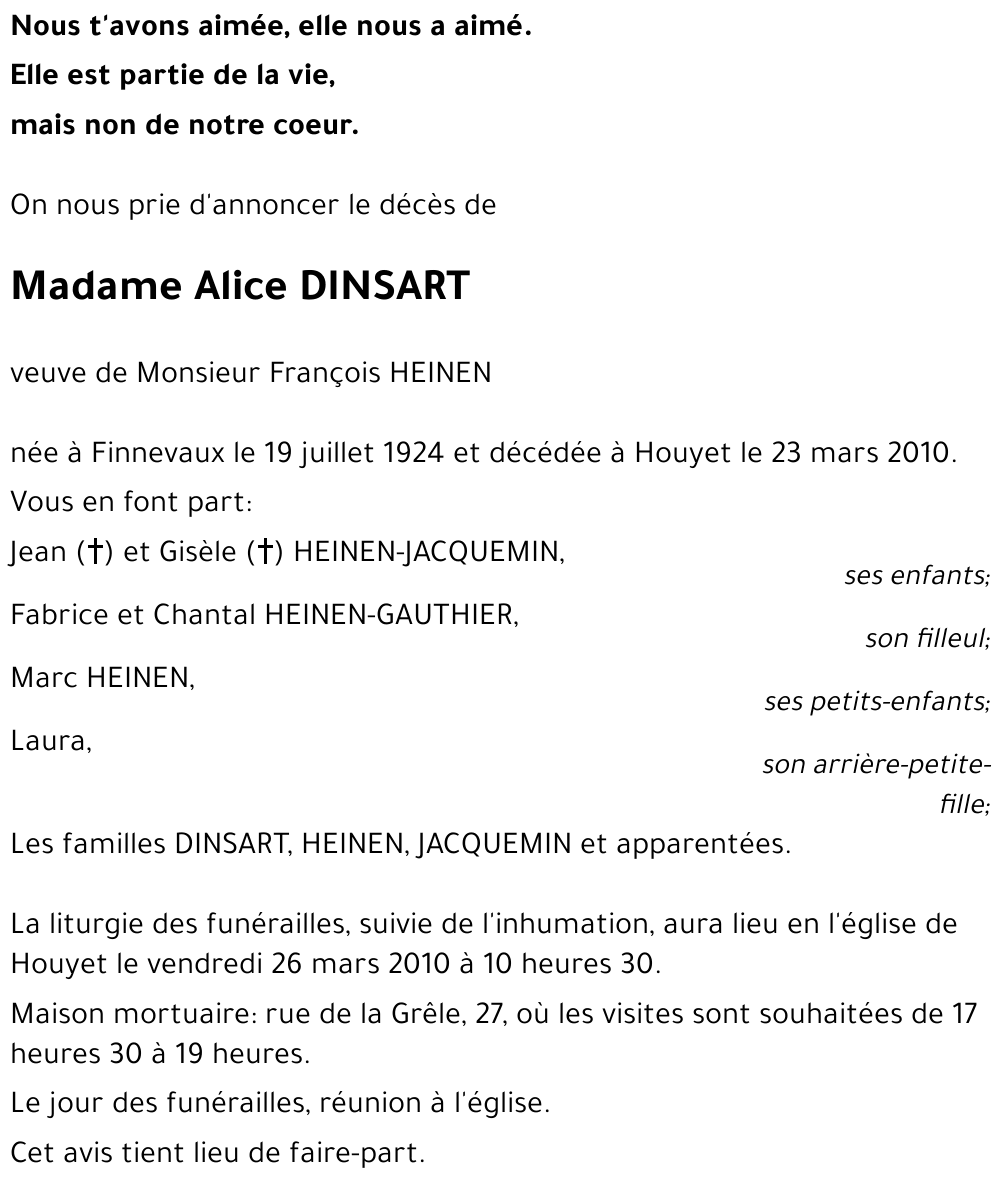 Alice DINSART