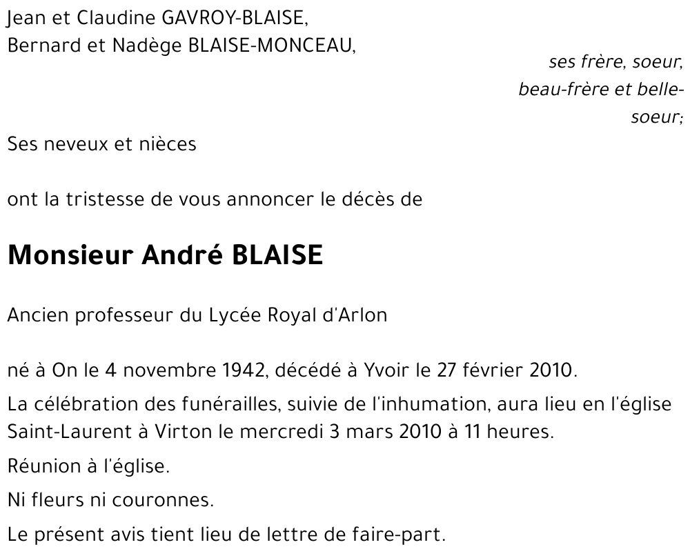 André BLAISE