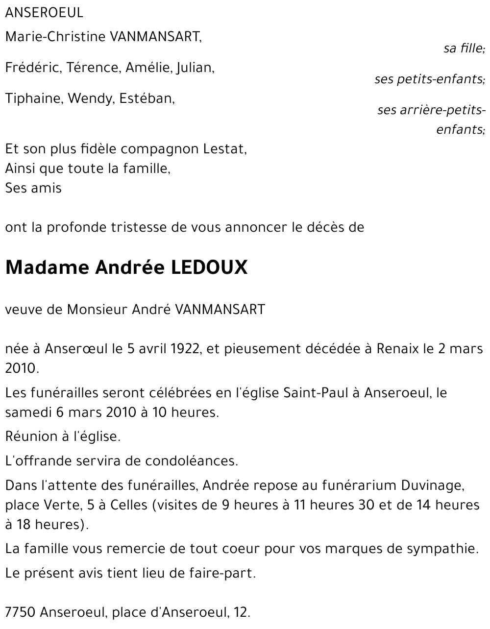Andrée LEDOUX