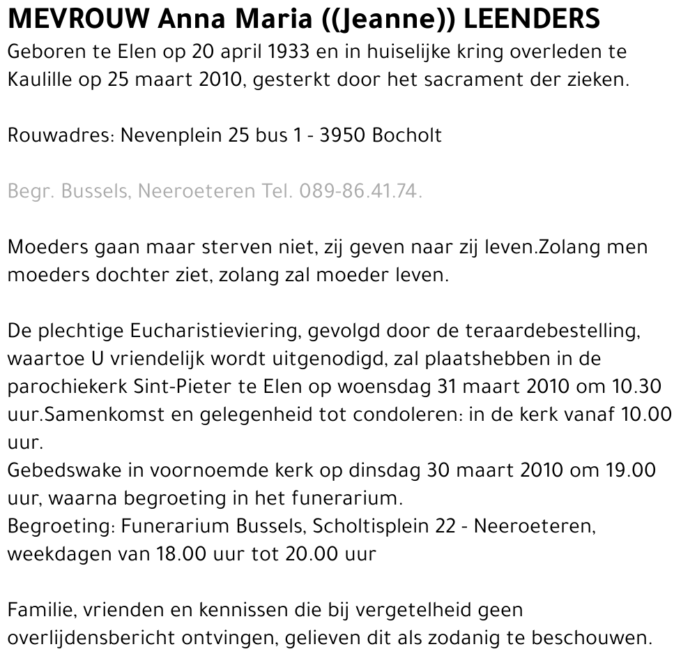 Anna Maria LEENDERS