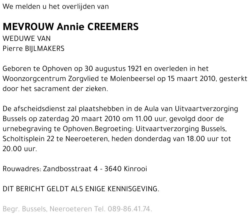 Annie CREEMERS