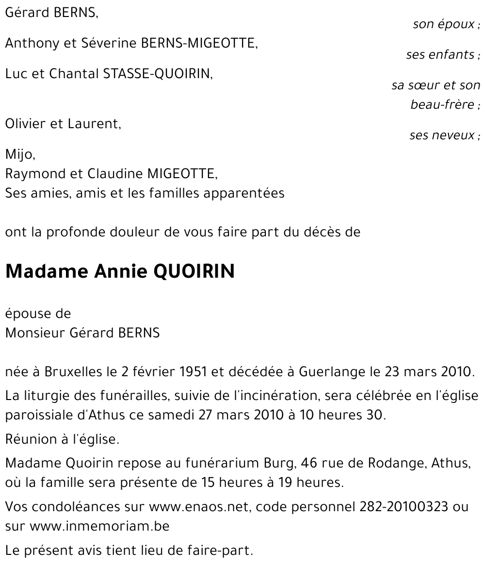 Annie QUOIRIN