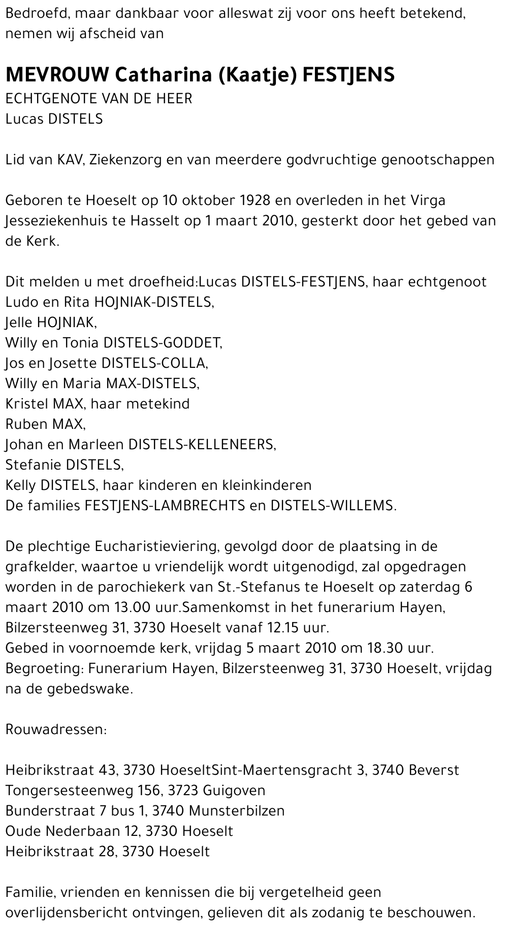 Catharina (Kaatje) Festjens