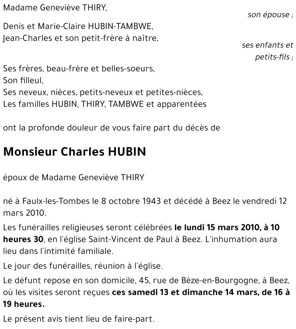 Charles HUBIN