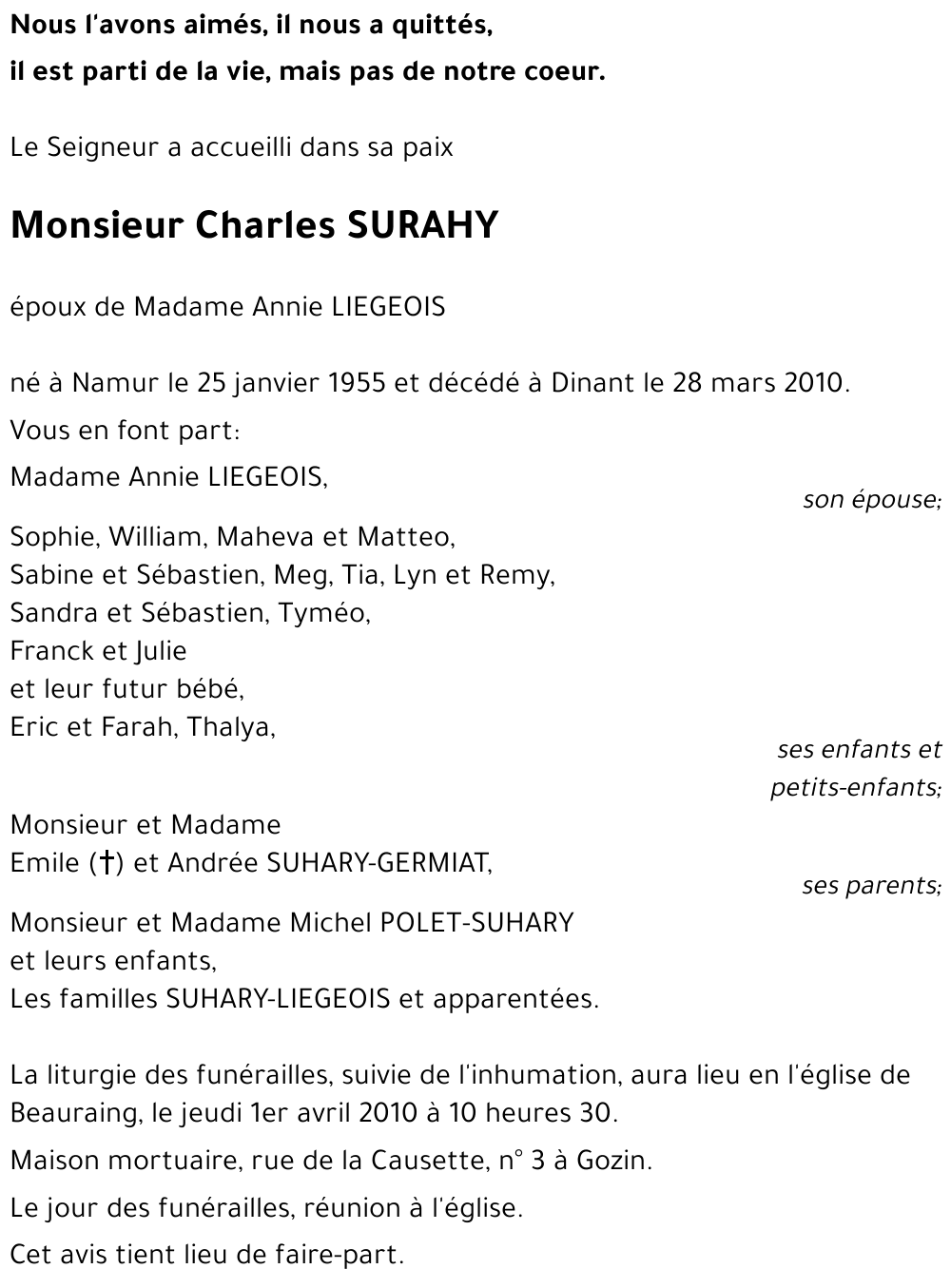 Charles SURAHY