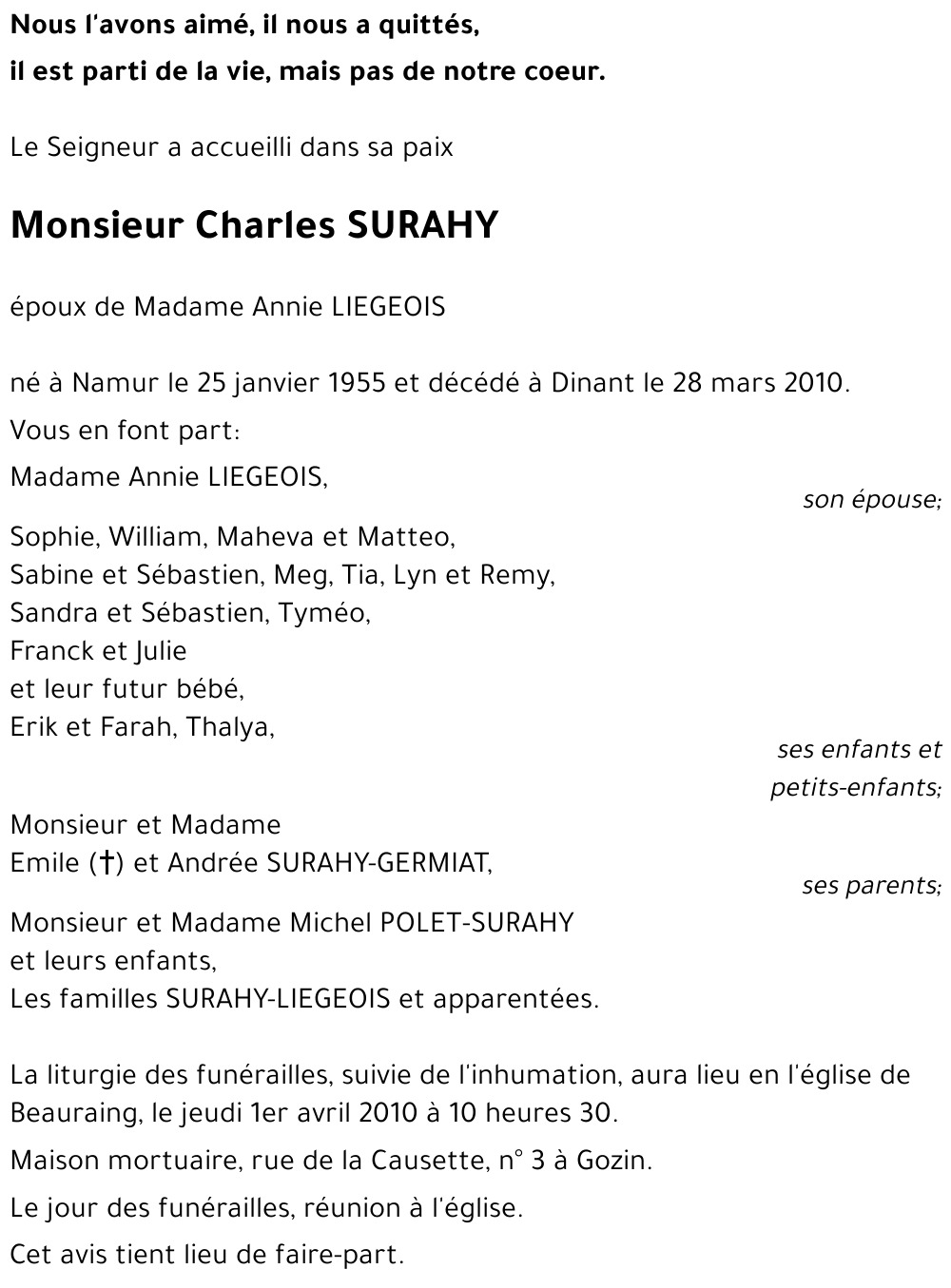 Charles SURAHY