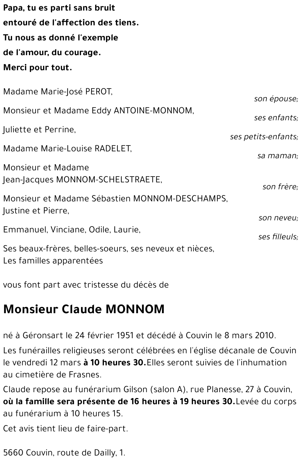 Claude MONNOM
