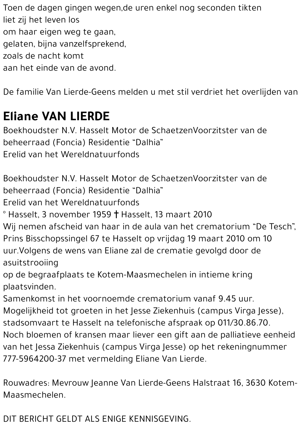 Eliane Van Lierde