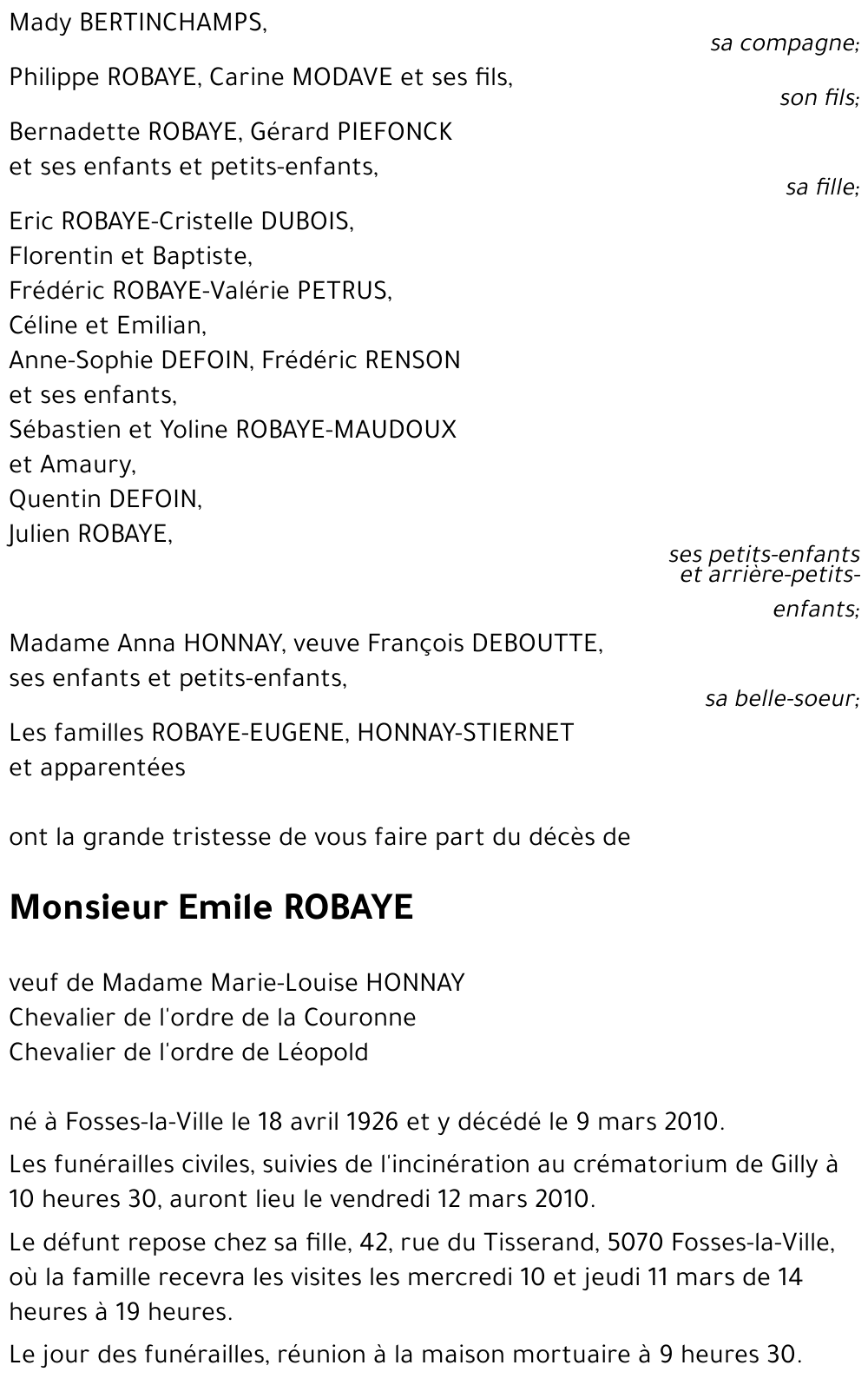 Emile ROBAYE
