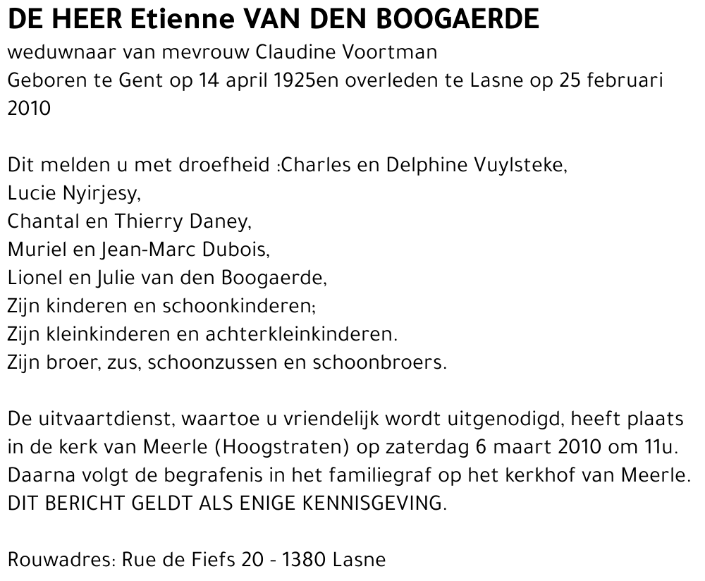 Etienne VAN DEN BOOGAERDE
