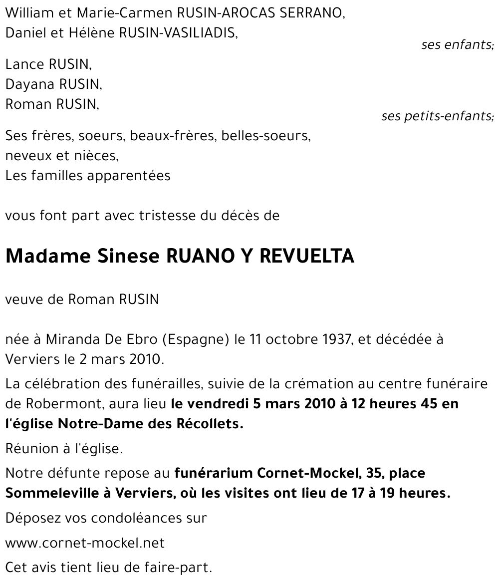 Felisa RUANO Y REVUELTA