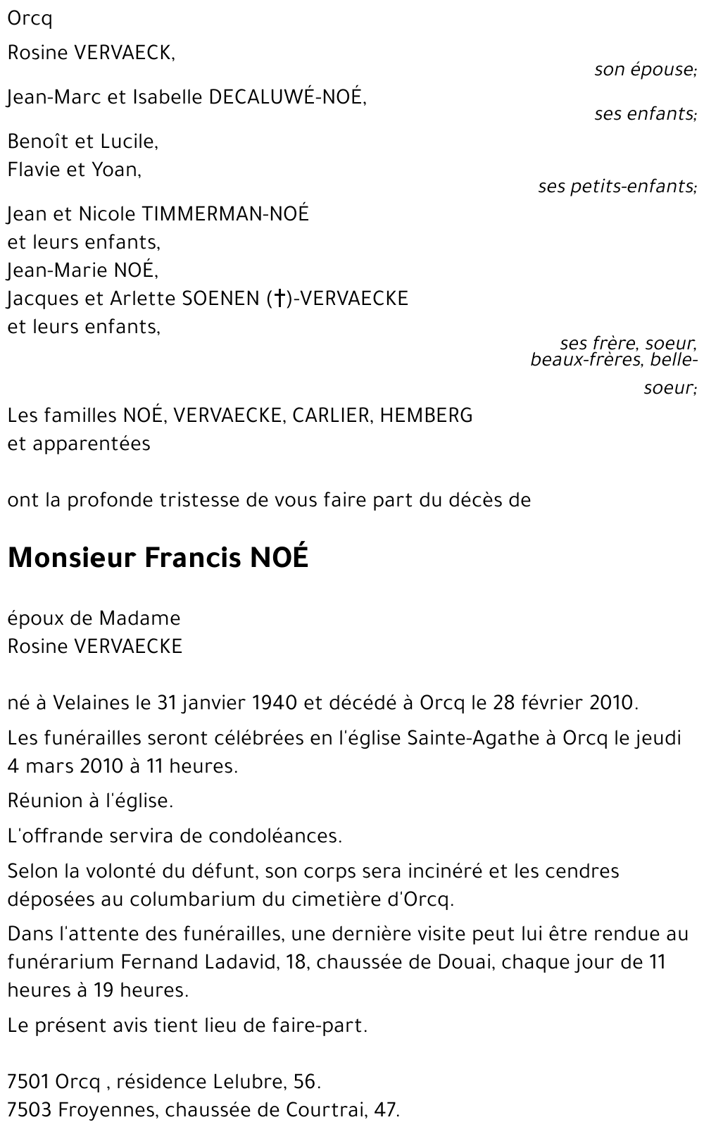 Francis NOE