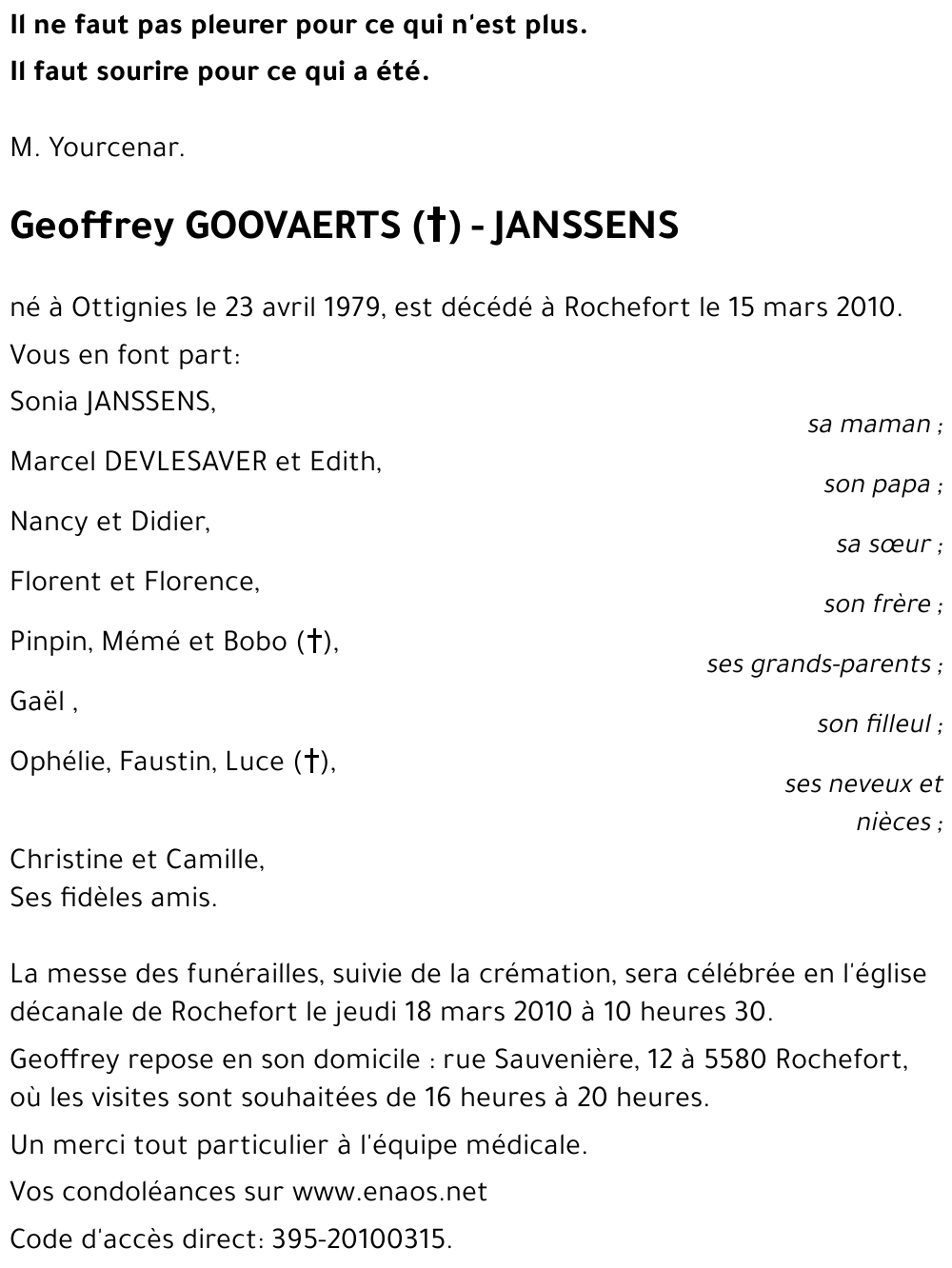 Geoffrey GOOVAERTS (+) - JANSSENS