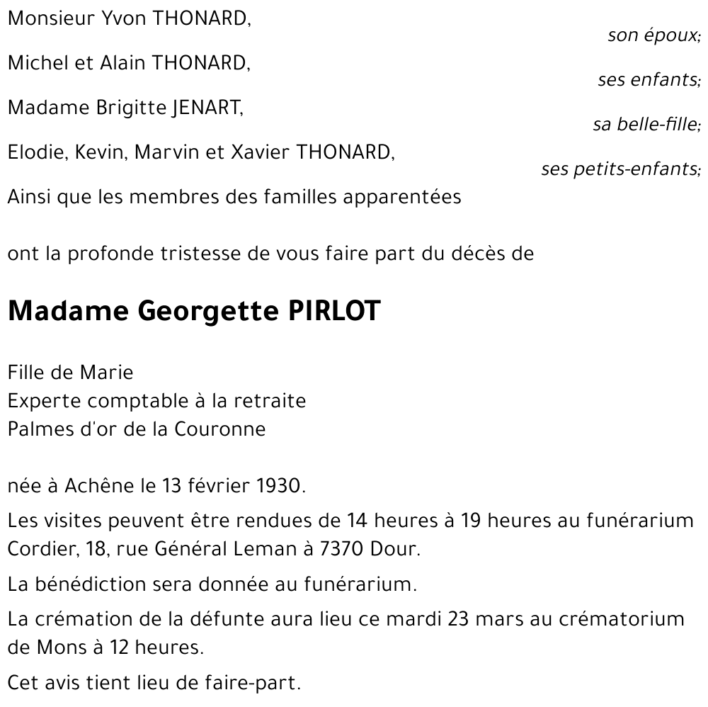 Georgette PIRLOT