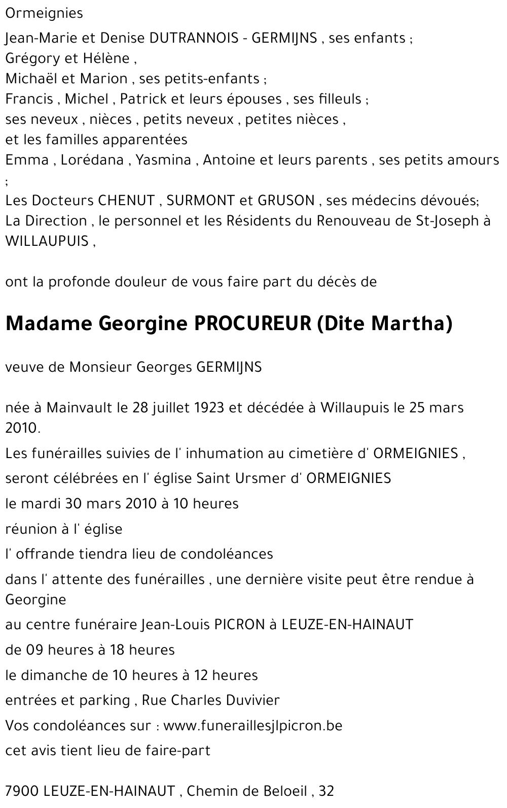 Georgine PROCUREUR