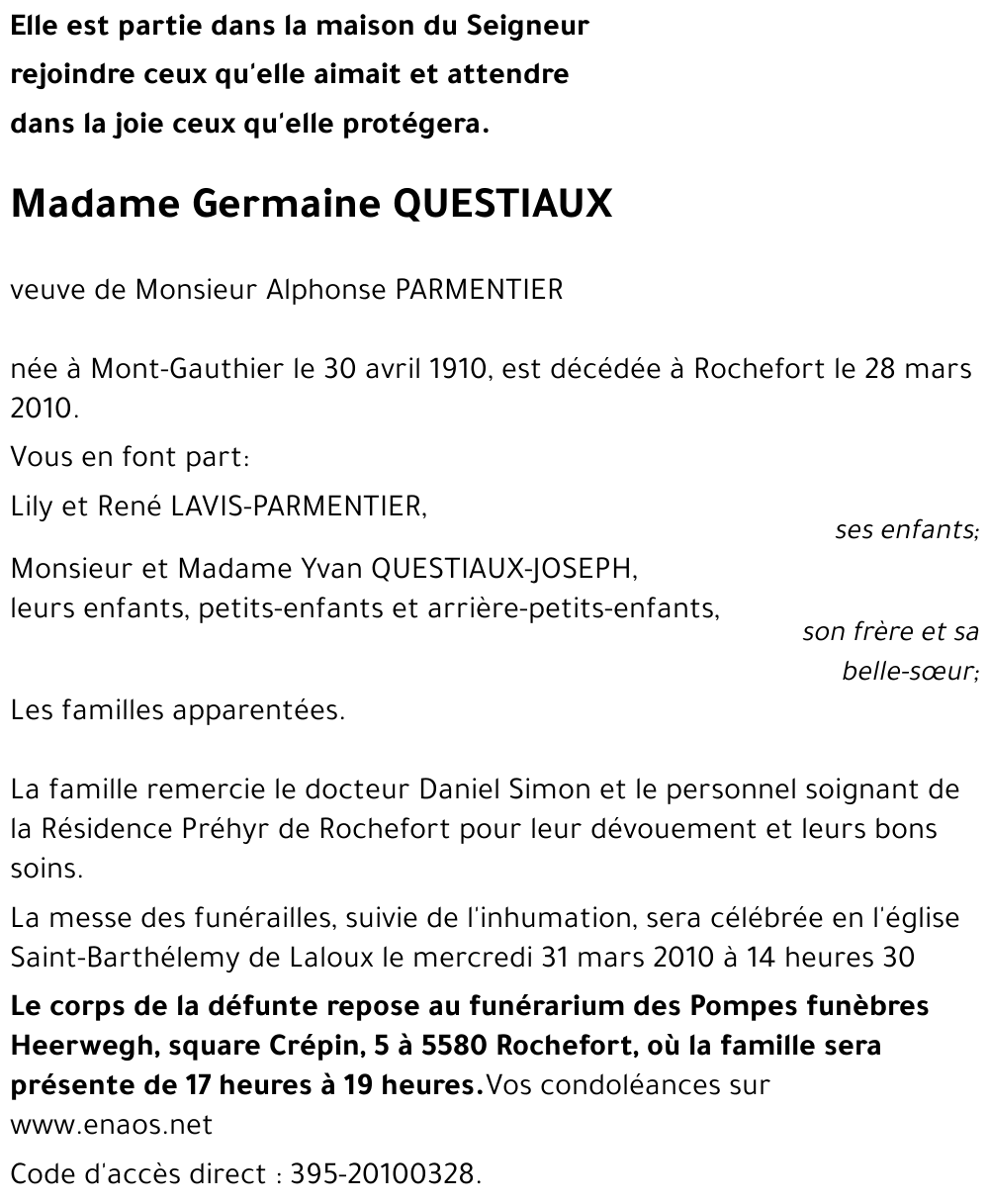 Germaine QUESTIAUX
