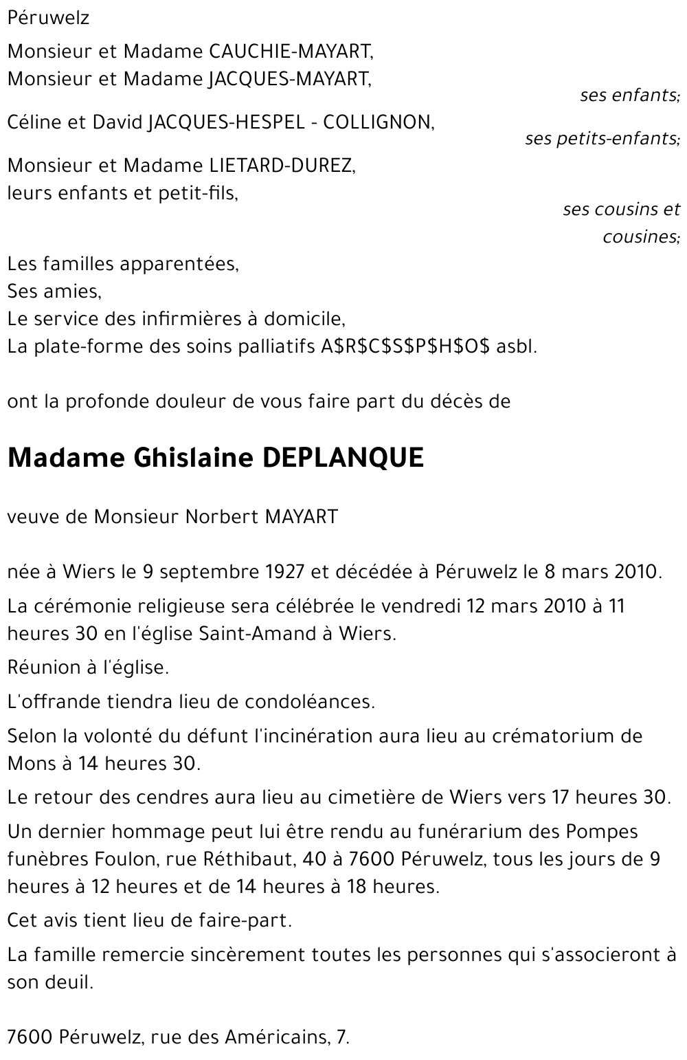 Ghislaine DEPLANQUE