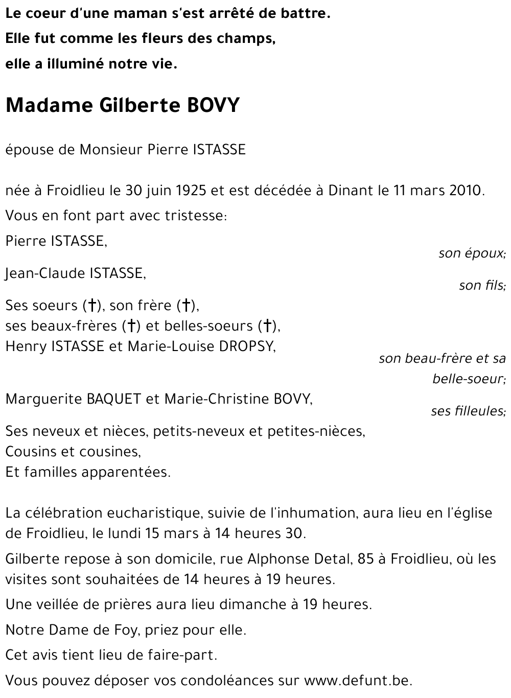 Gilberte BOVY