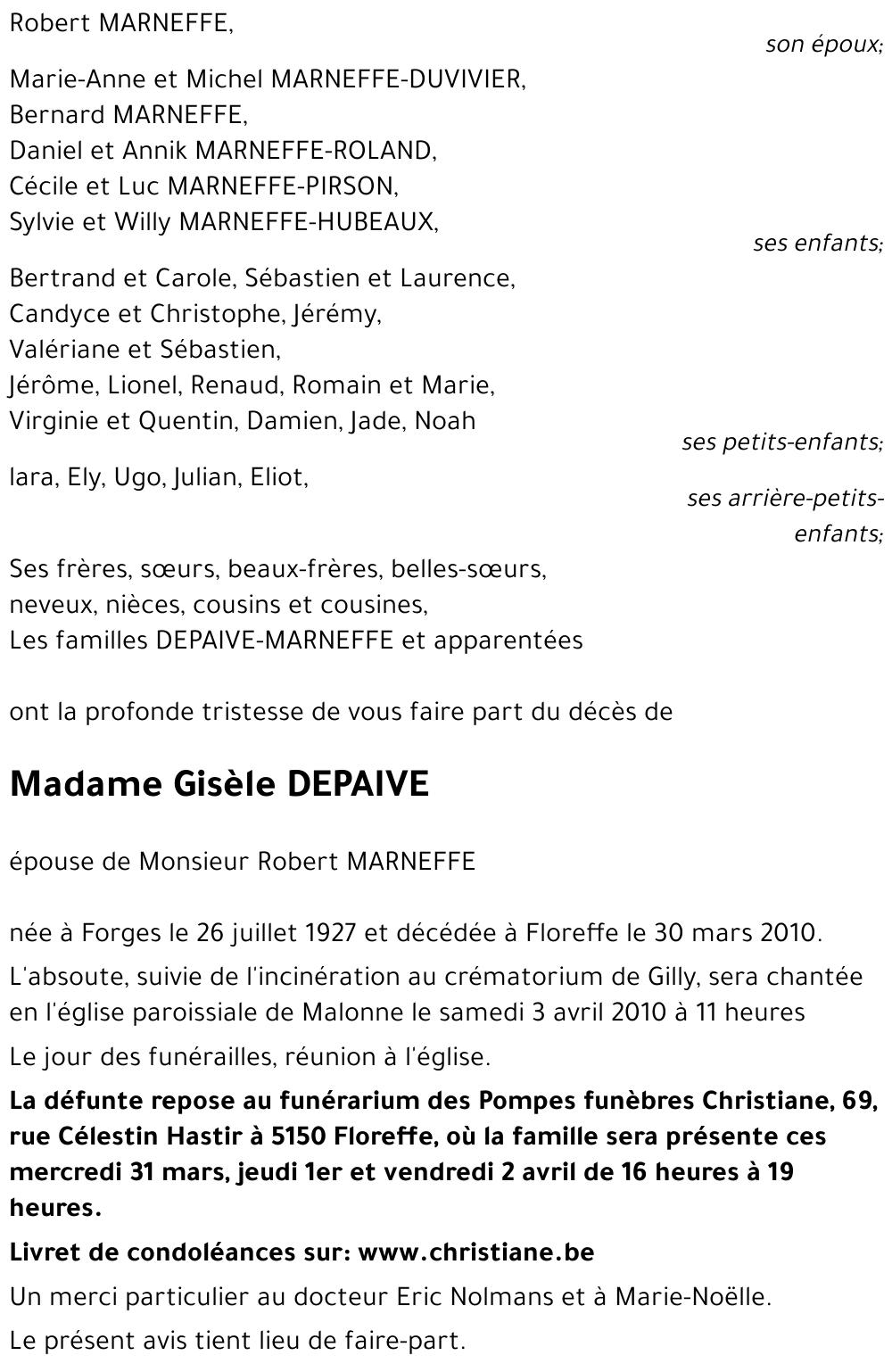 Gisèle DEPAIVE