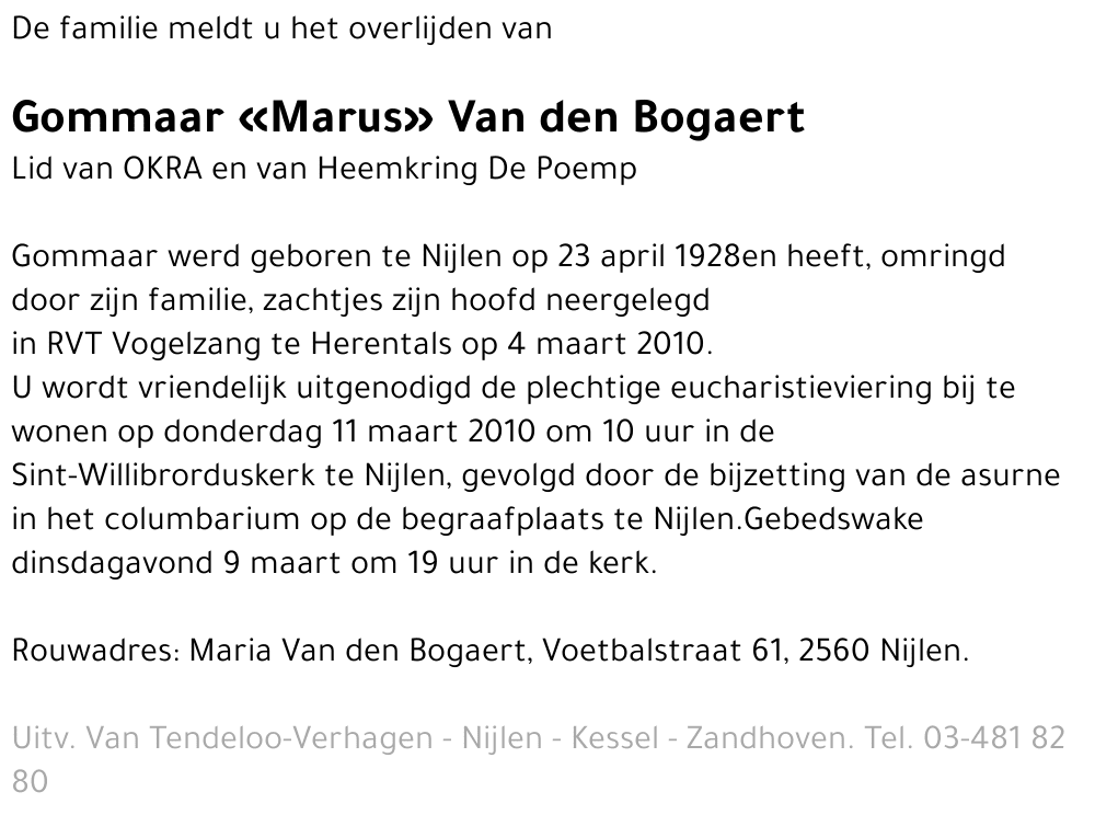Gommaar «Marus» Van den Bogaert