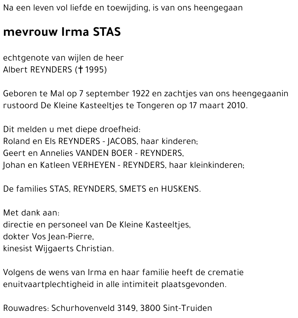 Irma Staf