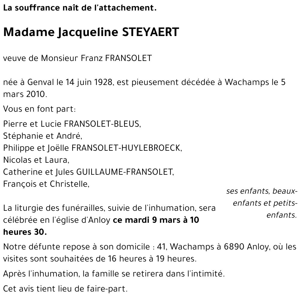 Jacqueline STEYAERT