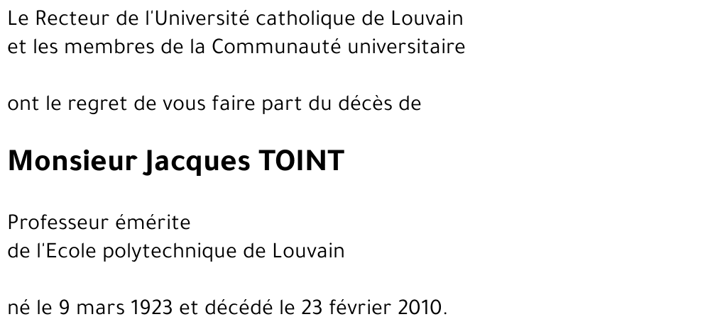 Jacques TOINT