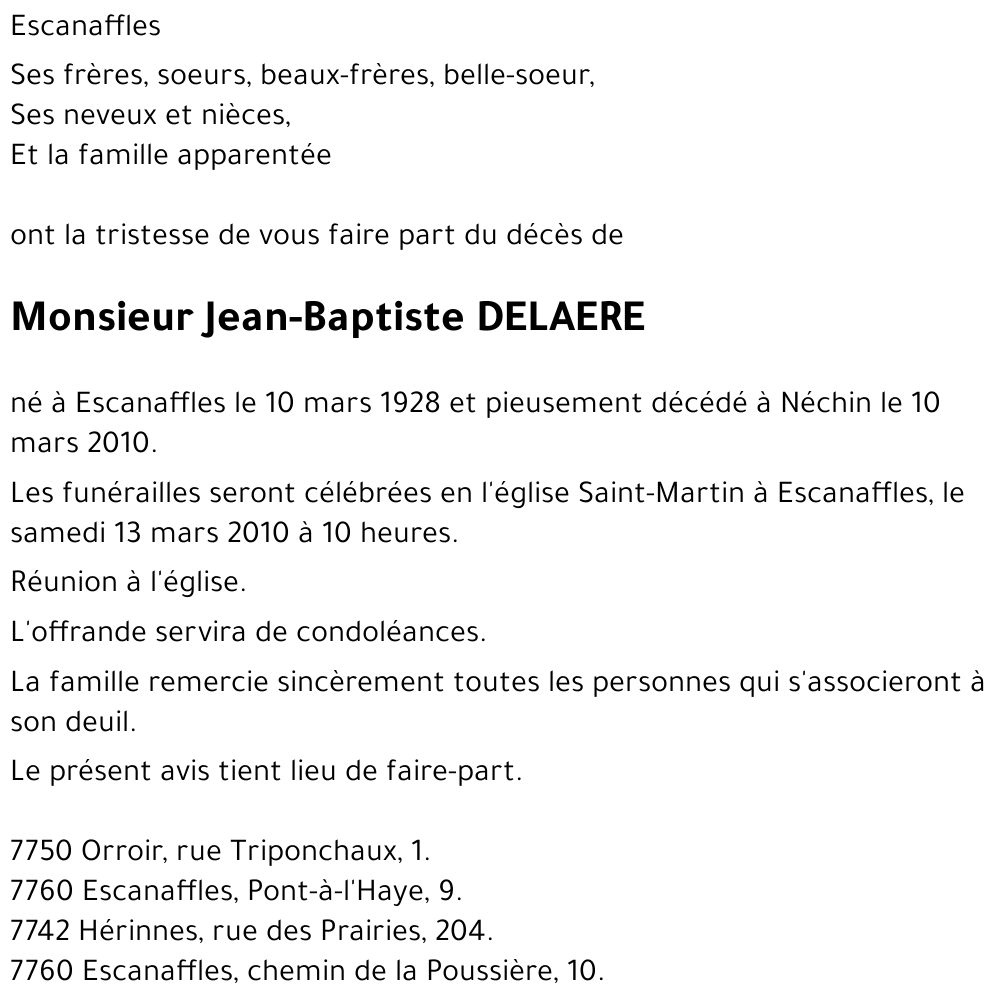 Jean-Baptiste DELAERE