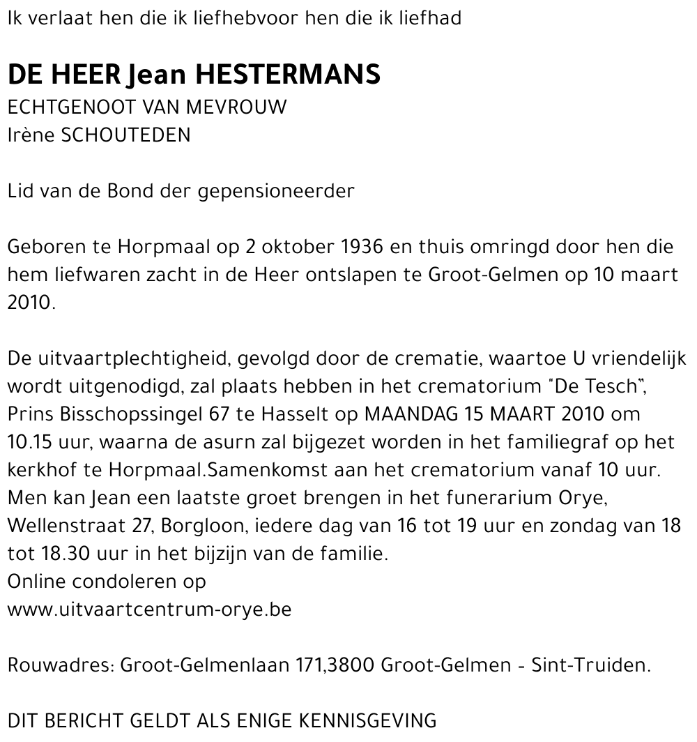 Jean Hestermans