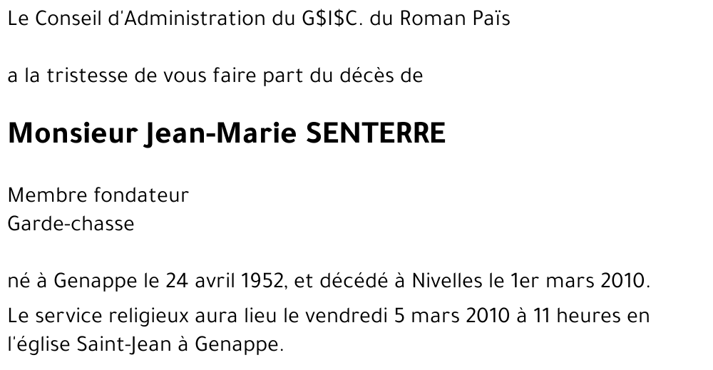 Jean-Marie SENTERRE
