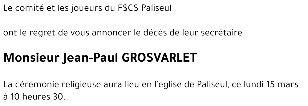 Jean-Paul GROSVARLET