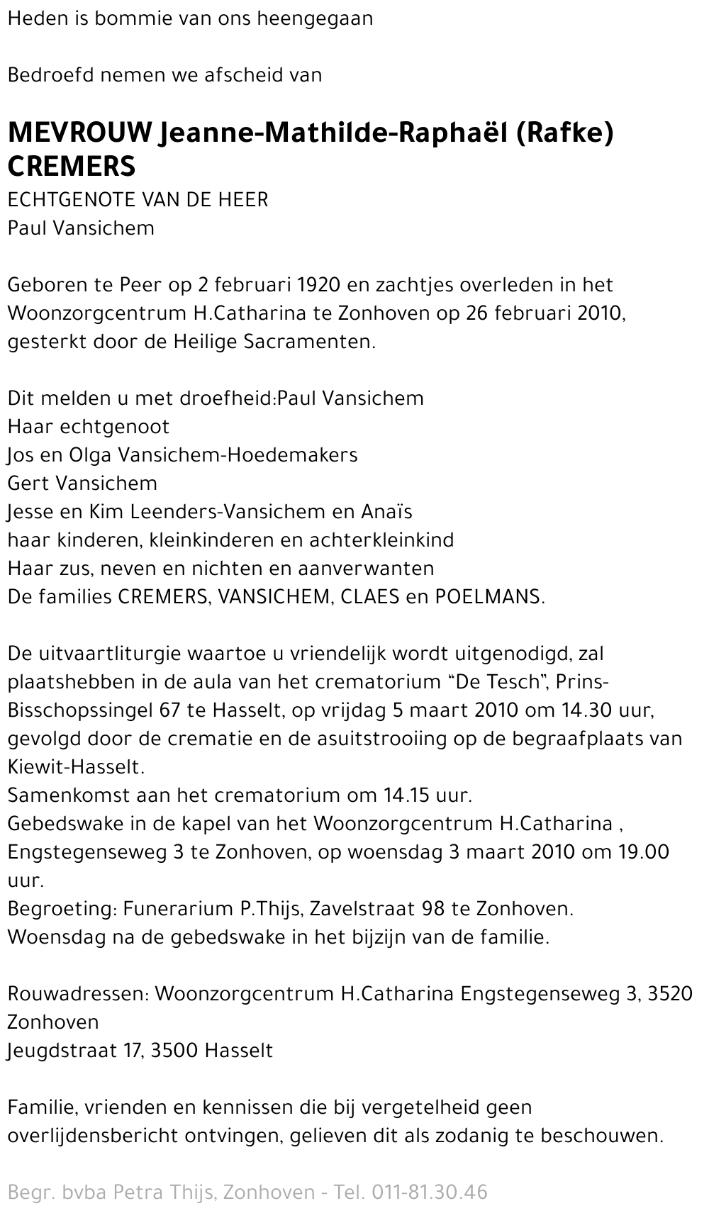 Jeanne-Mathilde-Raphaël Cremers