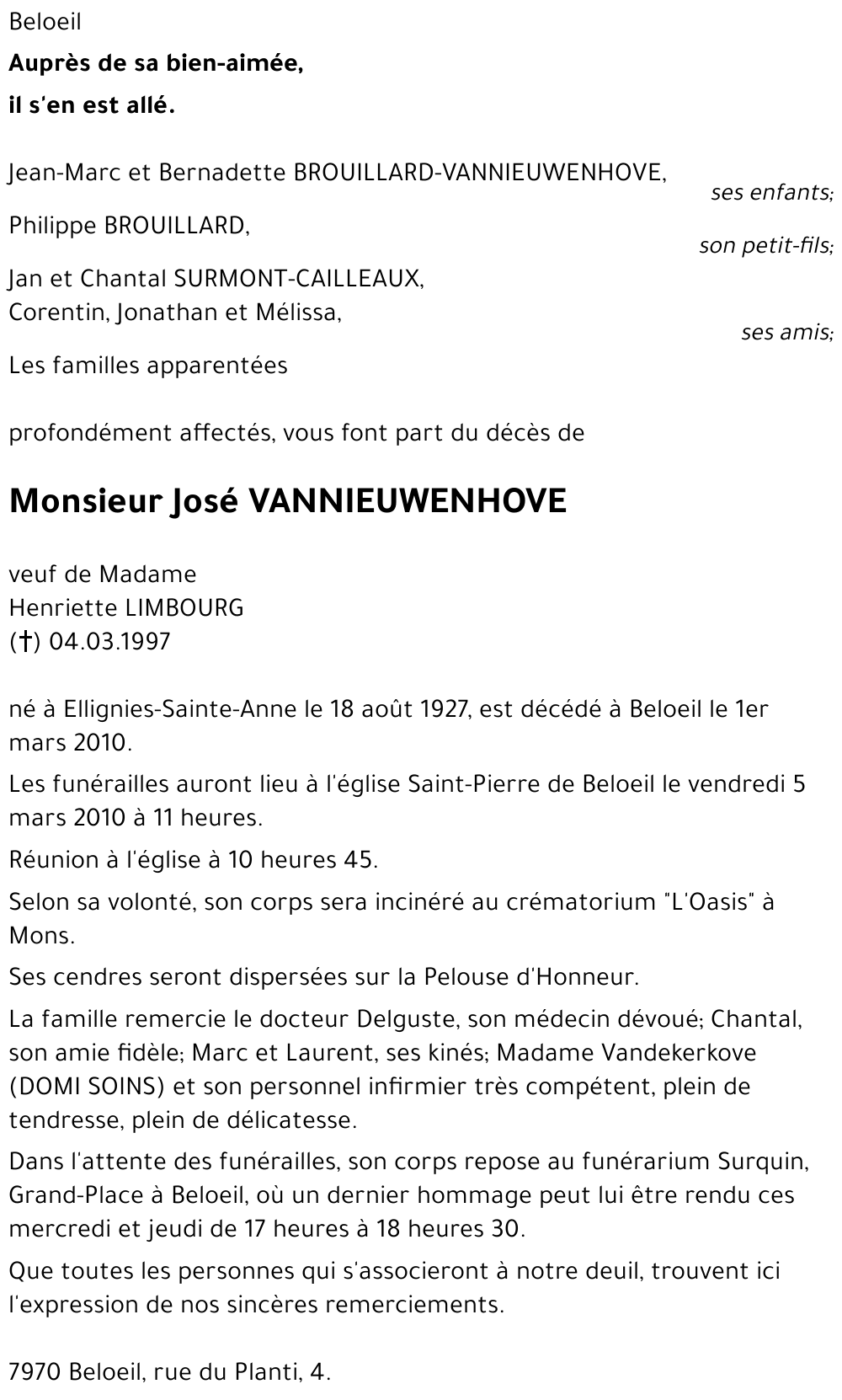 José VANNIEUWENHOVE