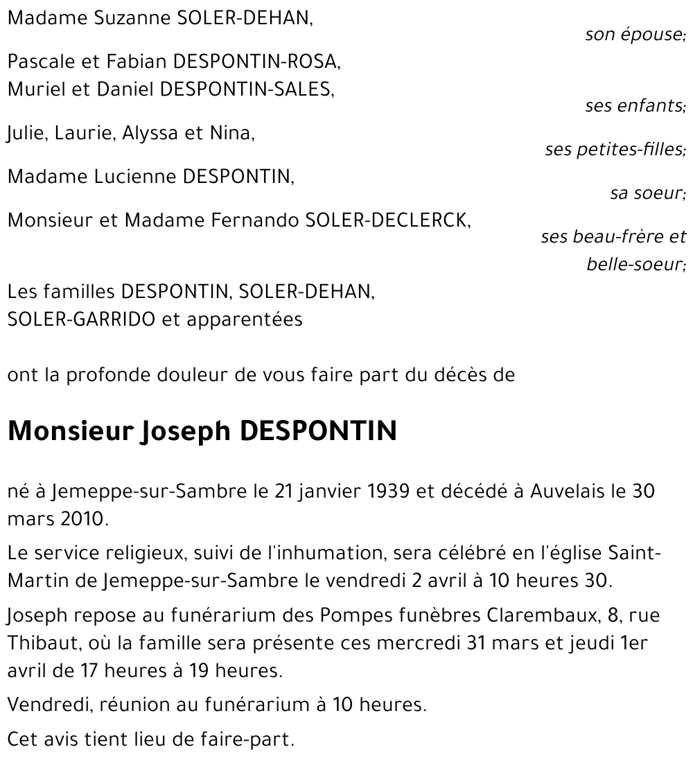 Joseph DESPONTIN