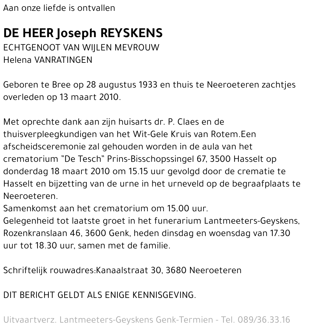 Joseph REYSKENS