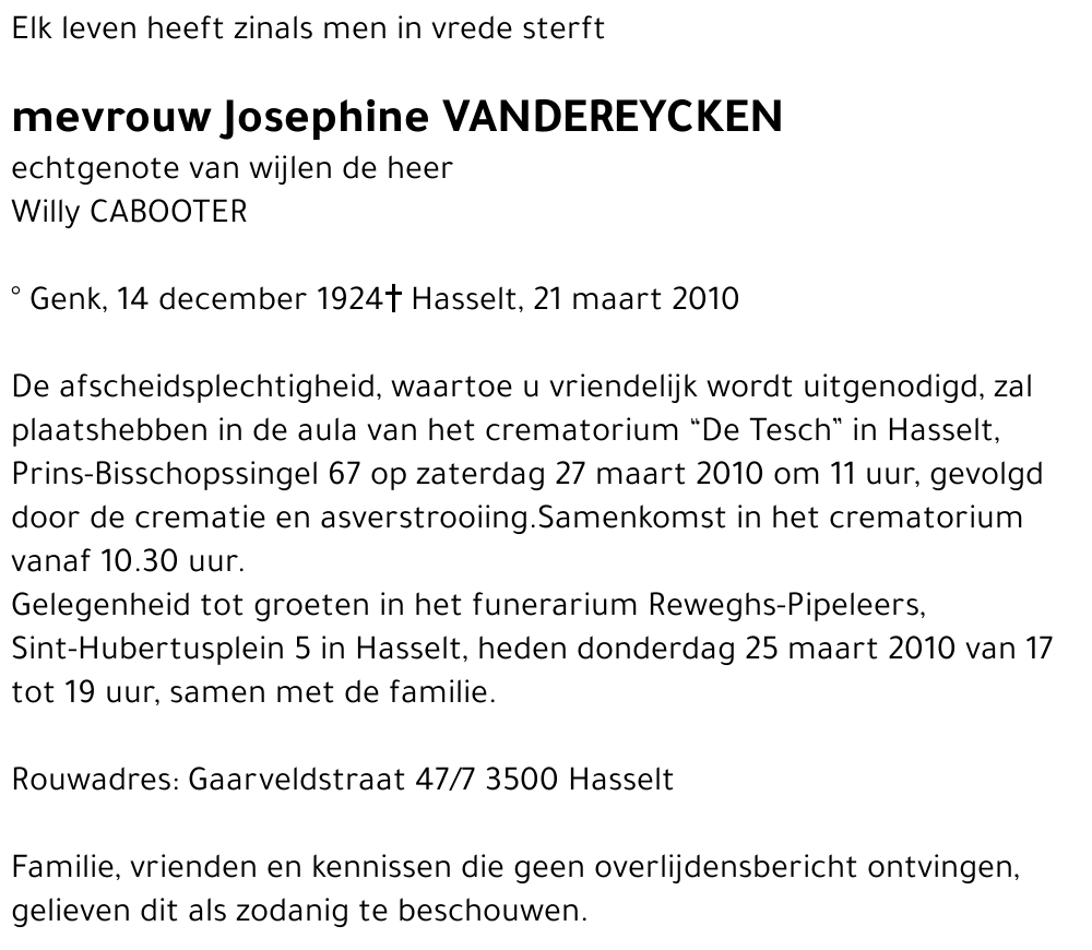 Josephine Vandereycken