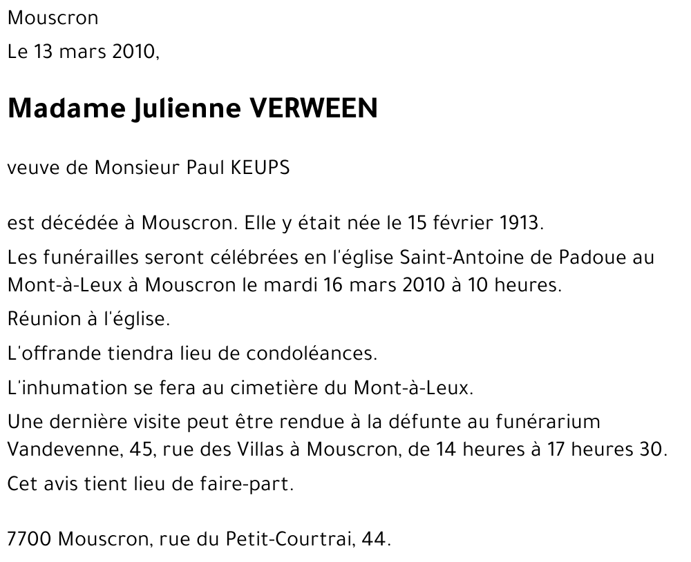 Julienne VERWEEN