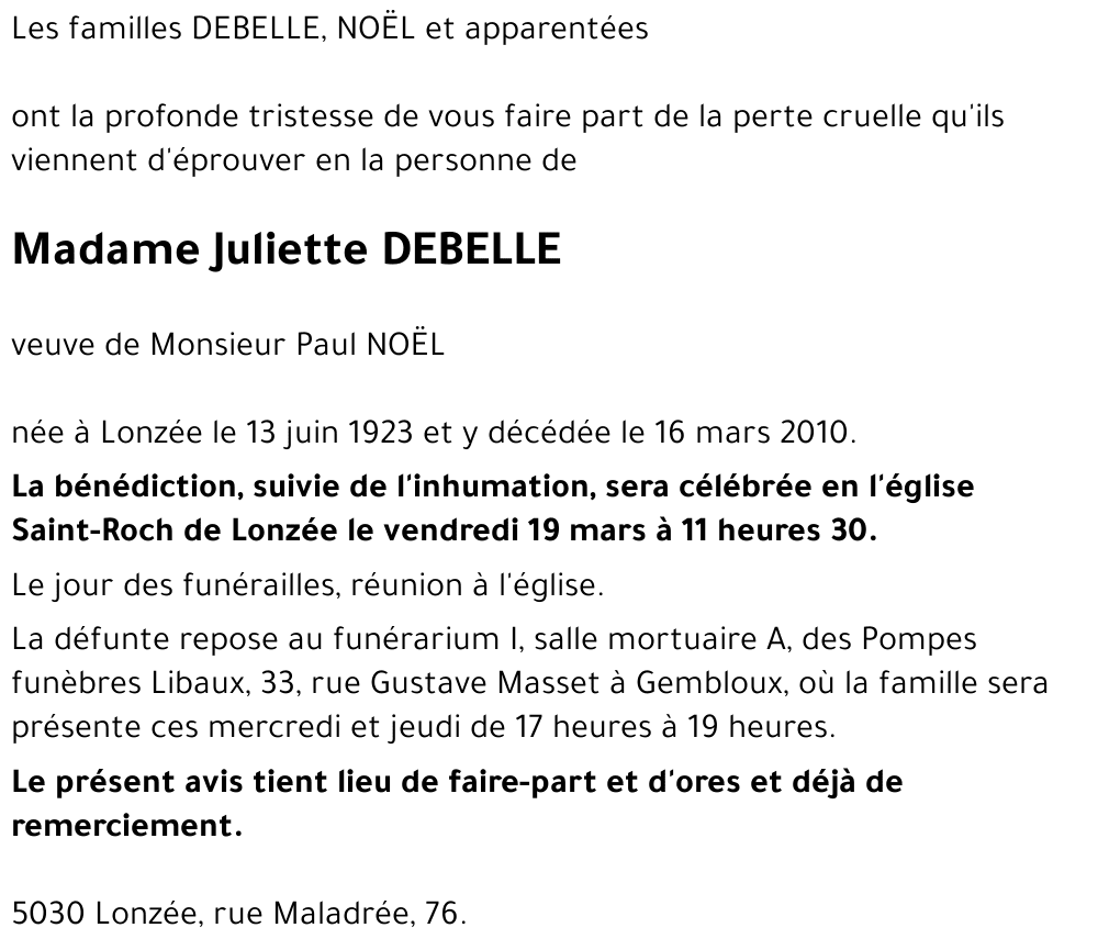 Juliette DEBELLE