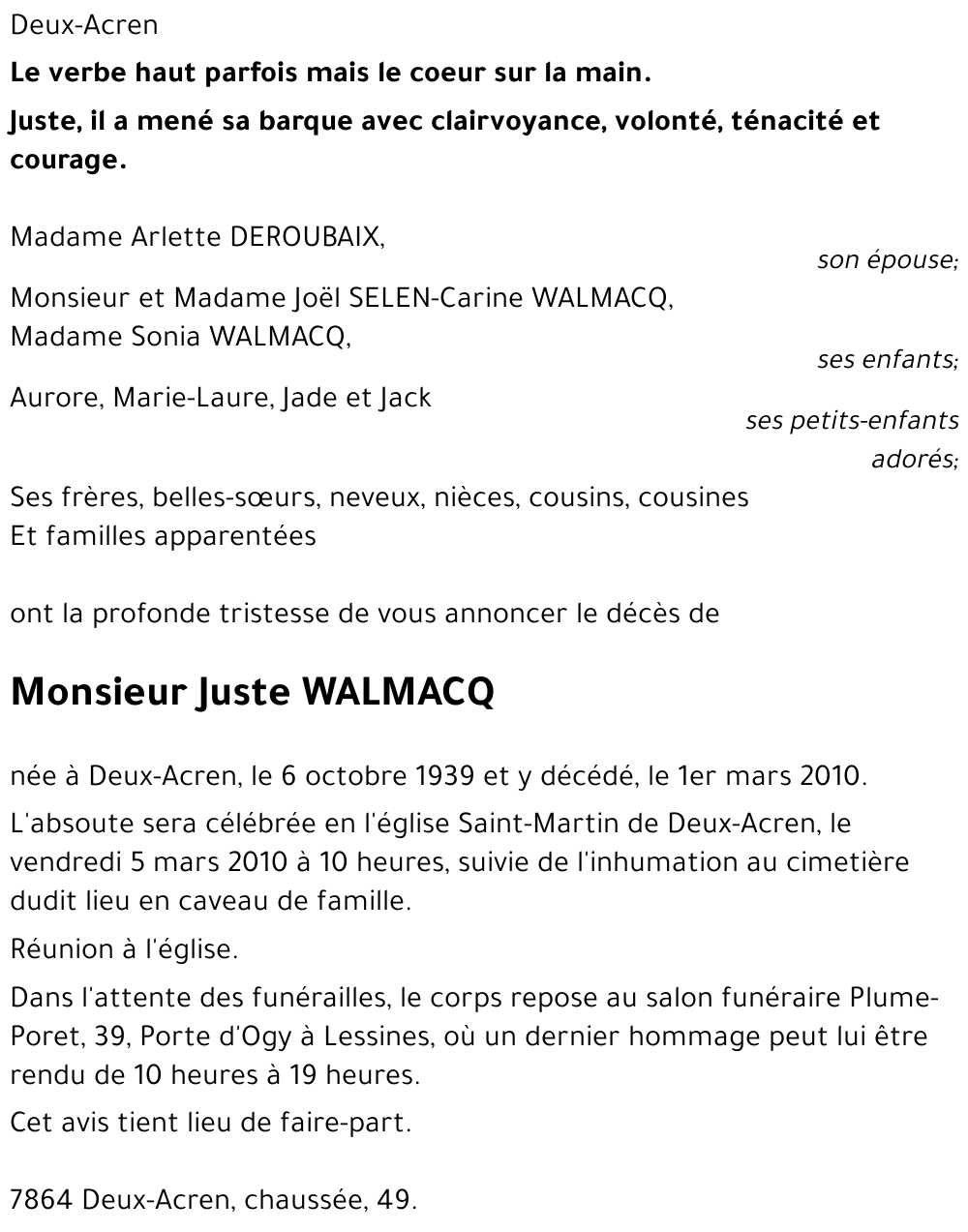 Juste WALMACQ