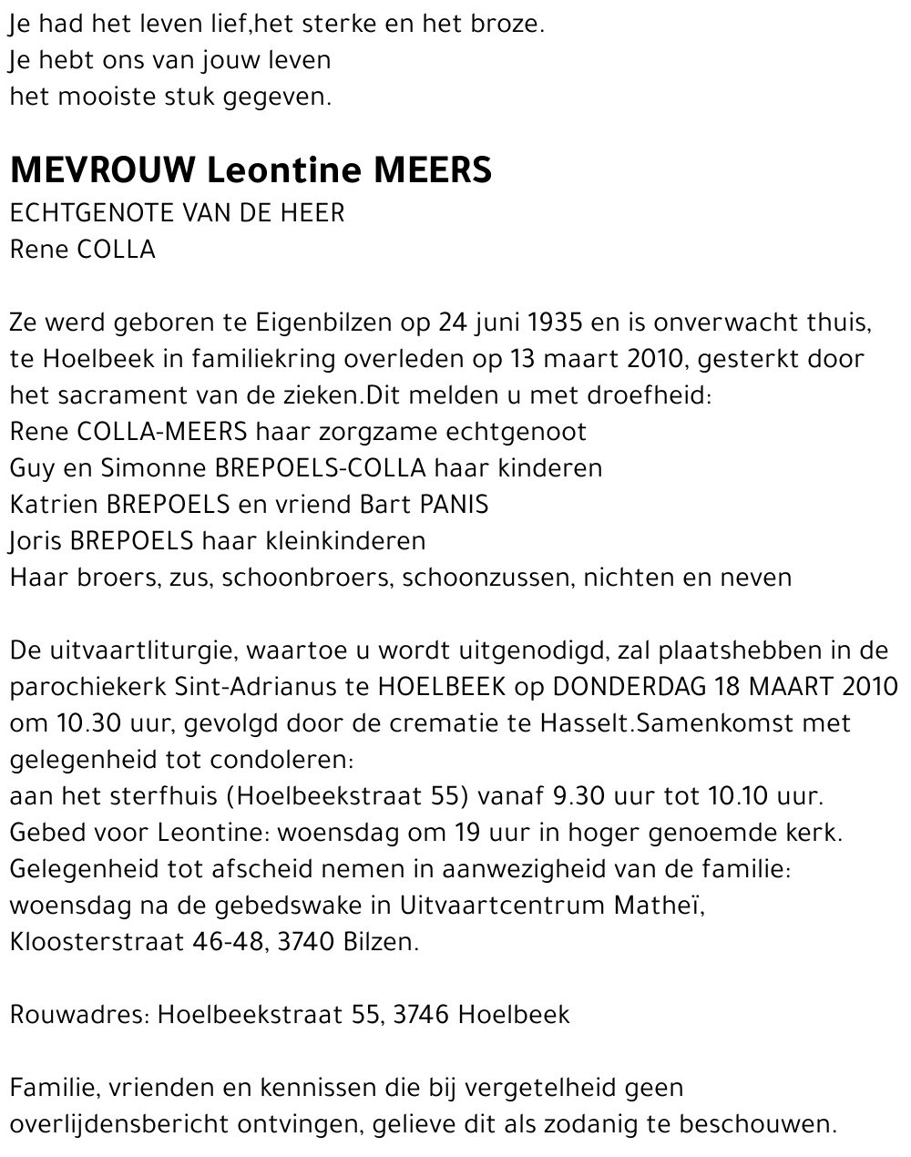 Leontine MEERS