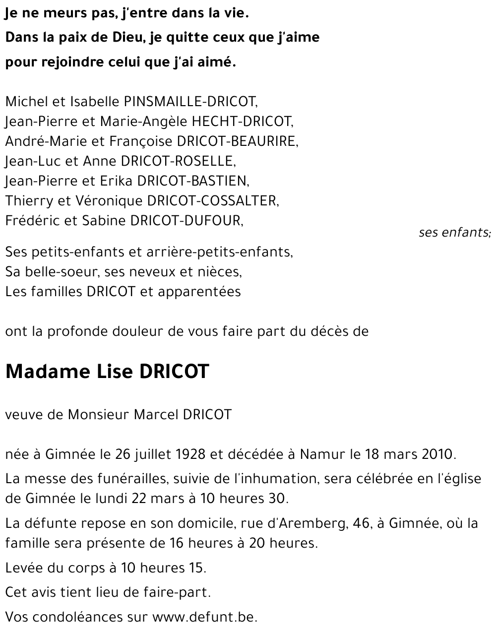 Lise DRICOT