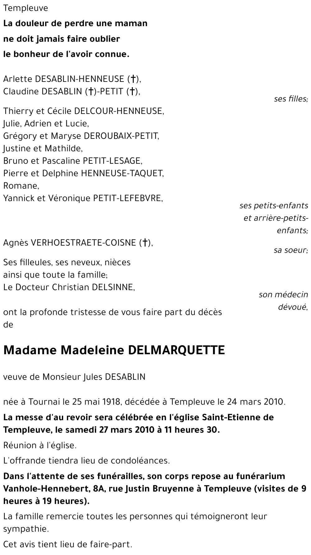 Madeleine DELMARQUETTE