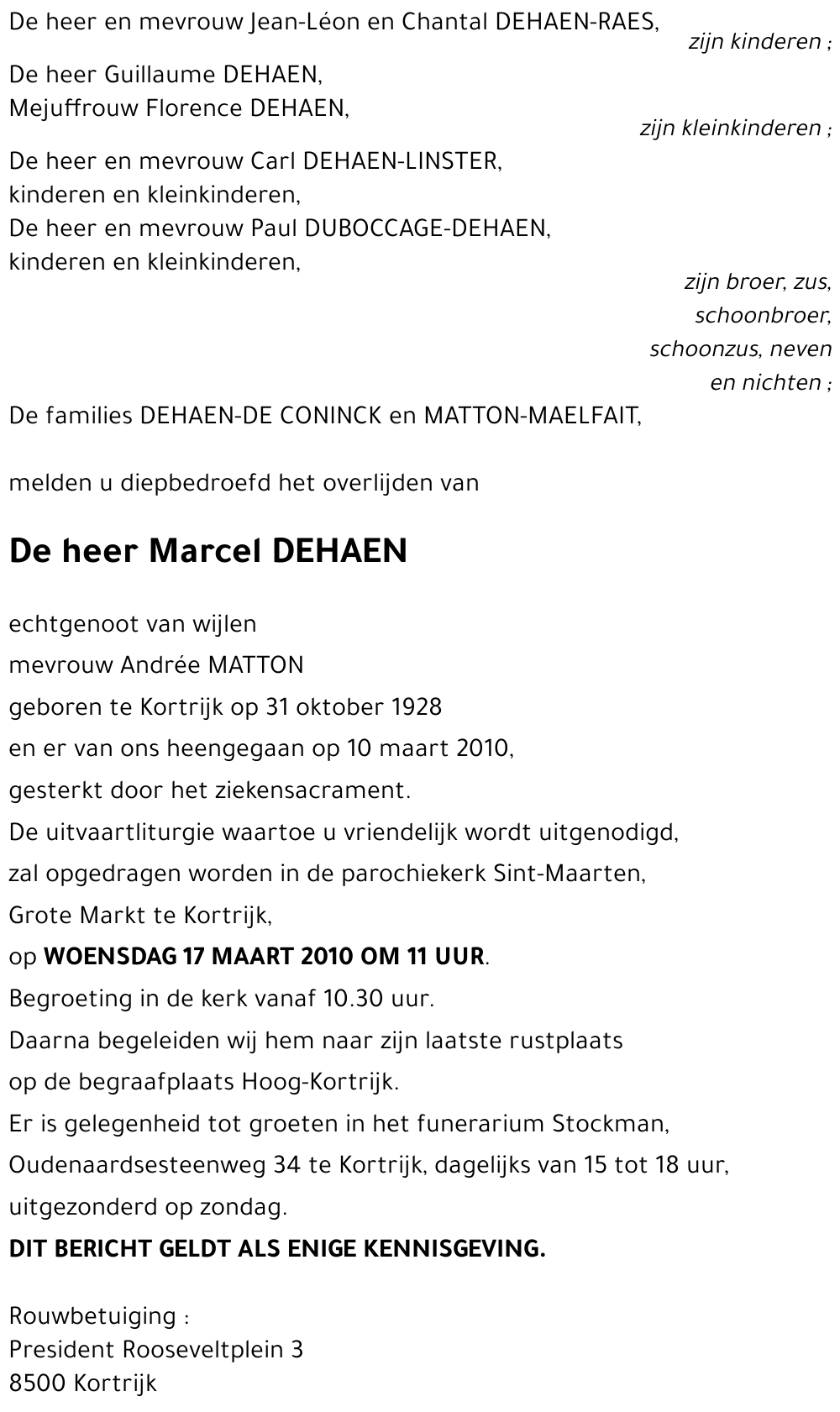 Marcel DEHAEN