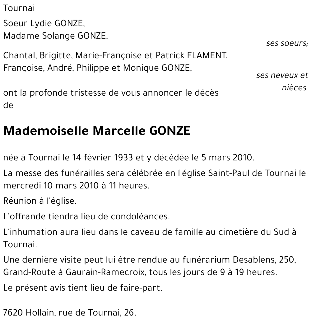 Marcelle GONZE