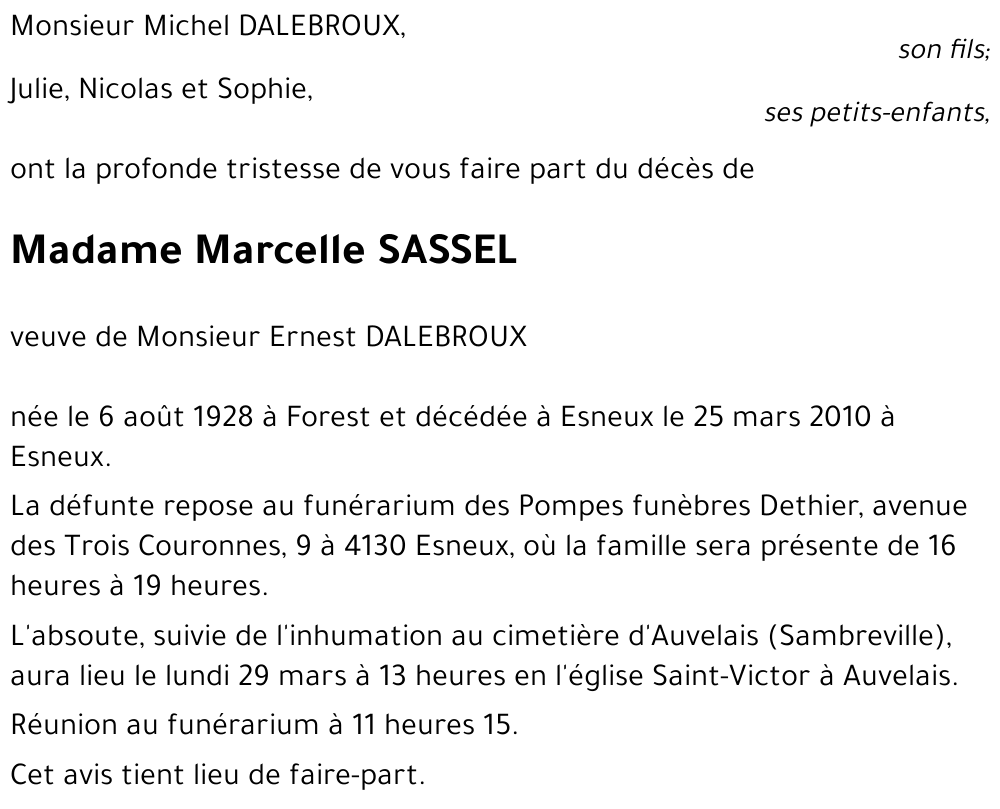 Marcelle SASSEL