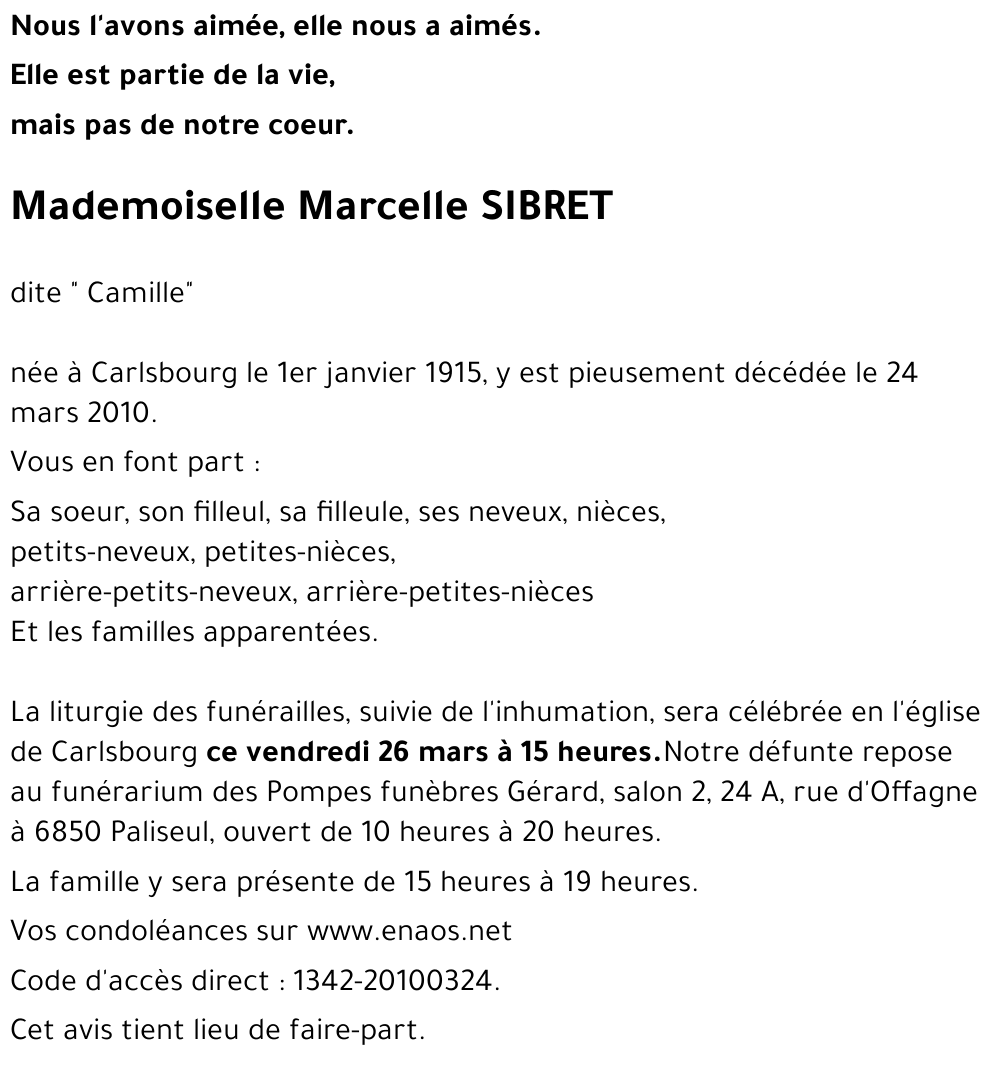 Marcelle SIBRET