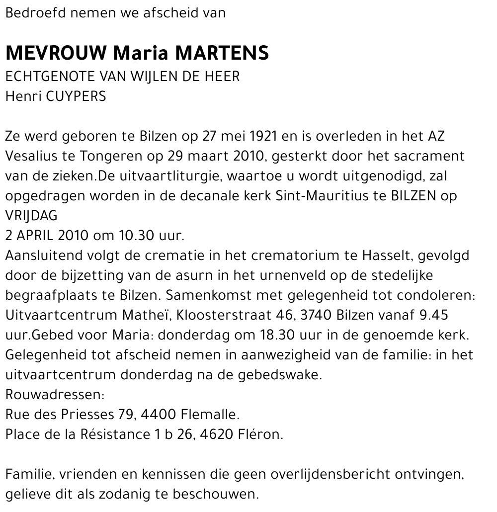 Maria MARTENS