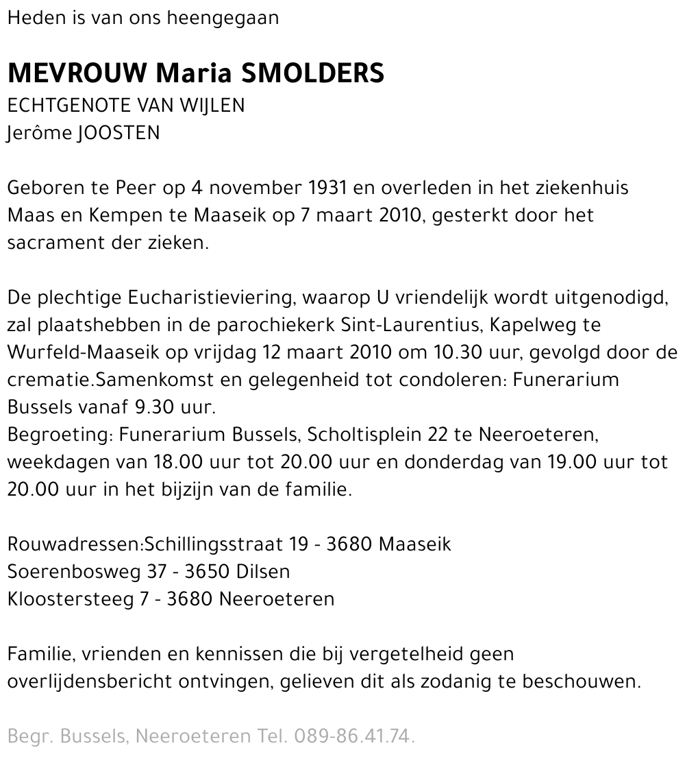 Maria SMOLDERS
