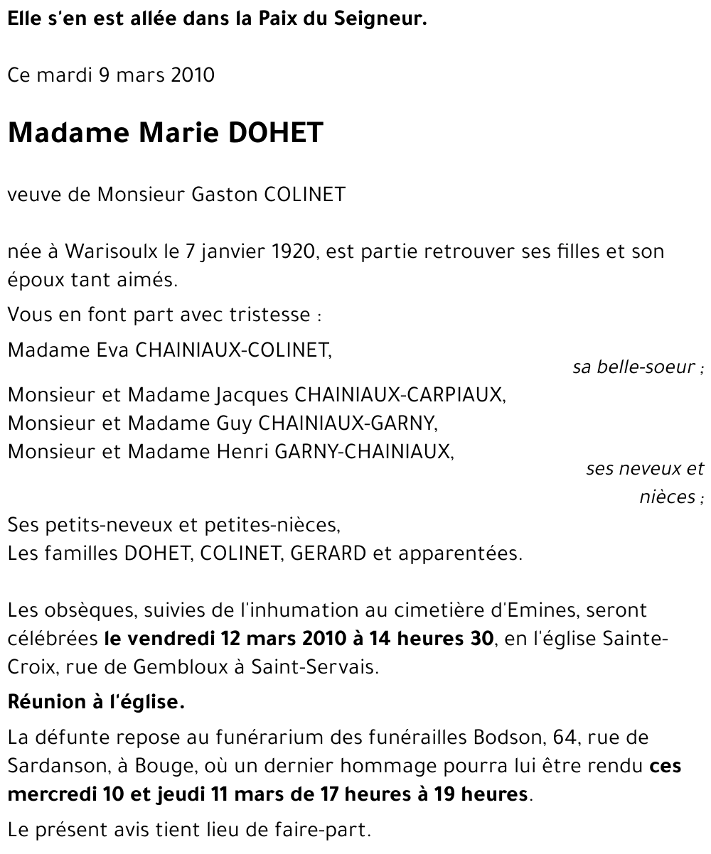 Marie DOHET