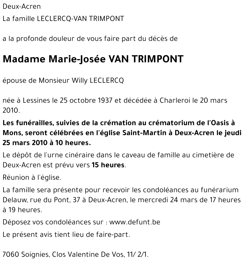 Marie-Josée VAN TRIMPONT